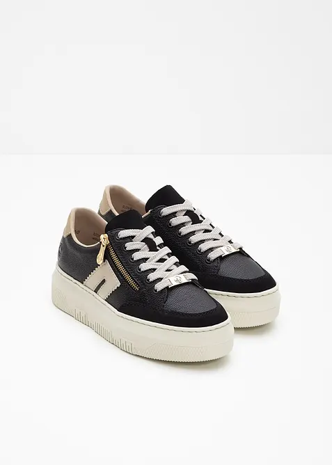Komfort-plat&aring;sneakers i skinn fra Rieker, Rieker