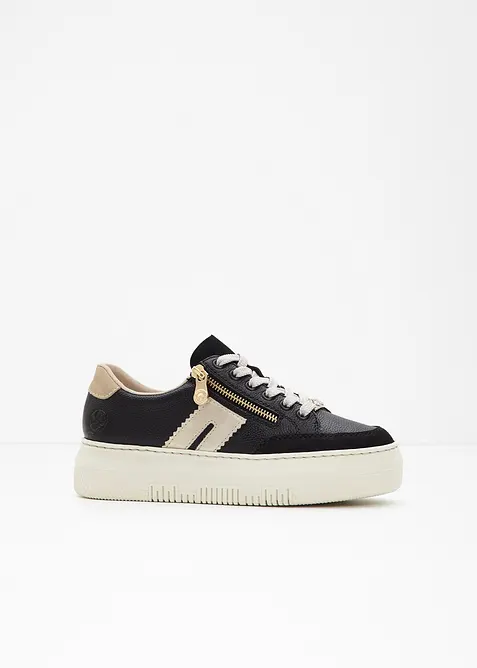 Komfort-plat&aring;sneakers i skinn fra Rieker, Rieker