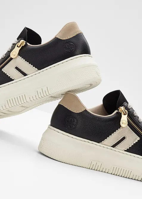 Komfort-plat&aring;sneakers i skinn fra Rieker, Rieker