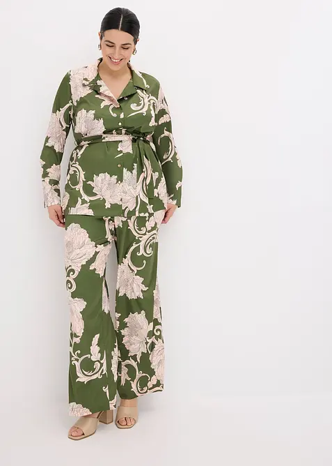 M&oslash;nstret satengbluse, bonprix