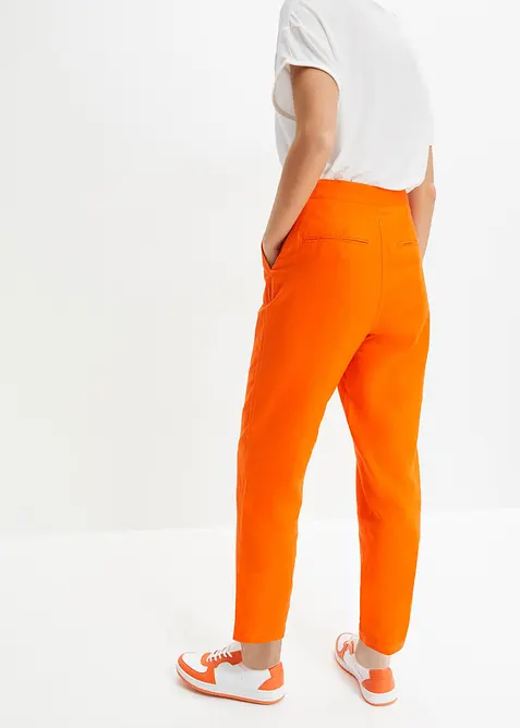High Waist-bukse i lin-viskosemiks med kortere benlengde, bonprix