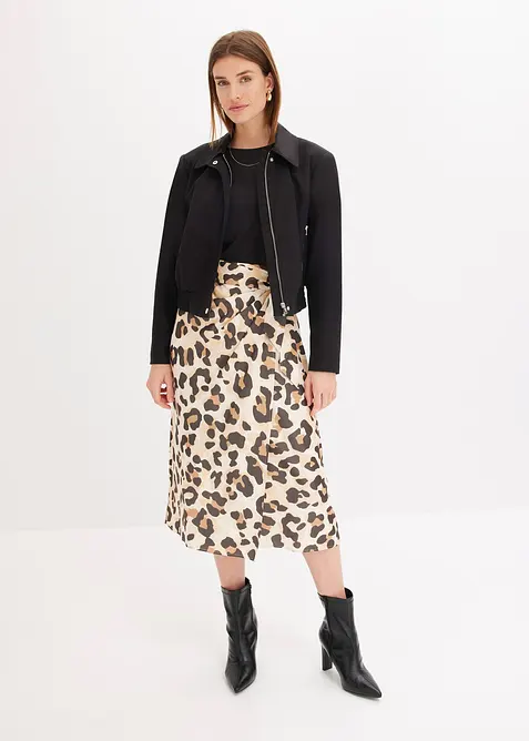 Omslagsskjørt i lett viskosemiks, bonprix