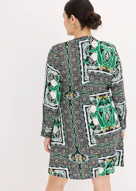 M&oslash;nstret omslagskjole i sateng, bonprix