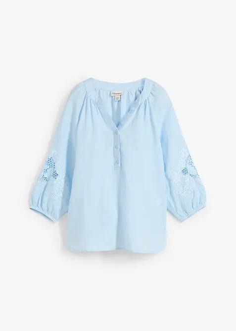 Tunika i lin med hullbroderi, bonprix