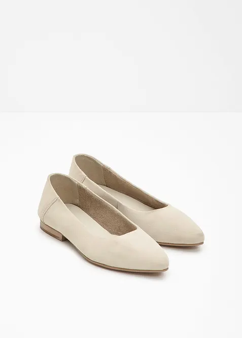 Ballerinasko i skinn, bonprix