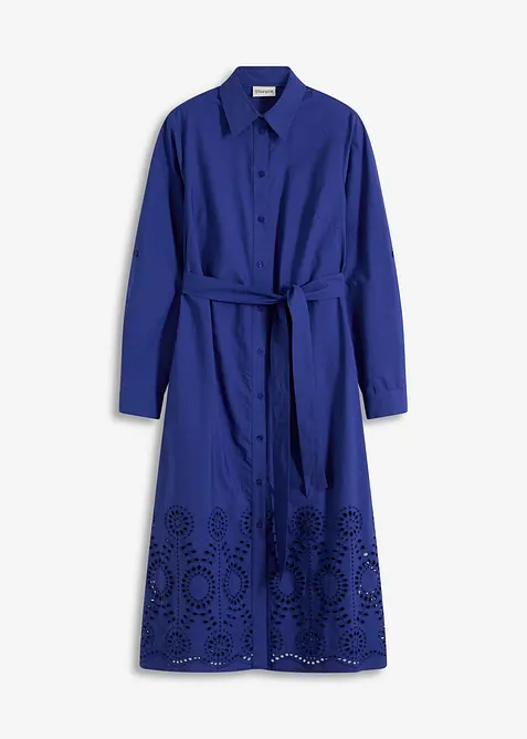 Skjortekjole med hullbroderi, bonprix