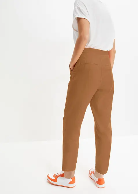 High Waist-bukse i lin-viskosemiks med kortere benlengde, bonprix