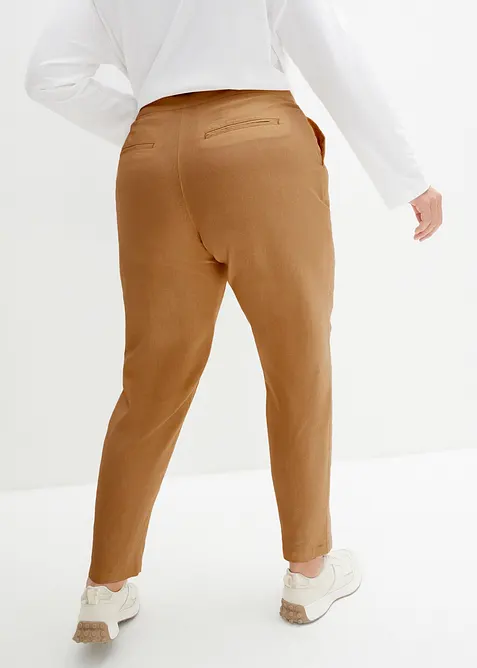 High Waist-bukse i lin-viskosemiks med kortere benlengde, bonprix