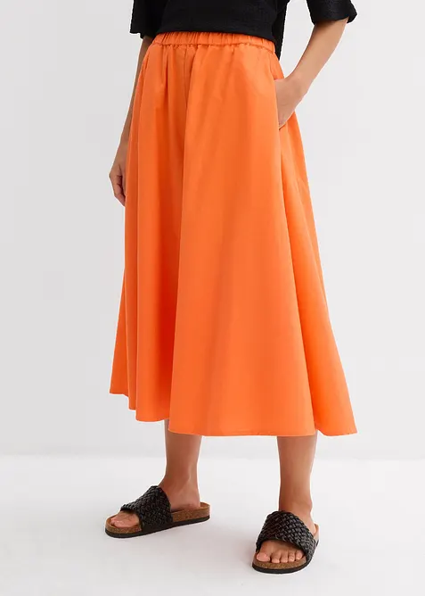 Midiskjørt i linmiks, bonprix