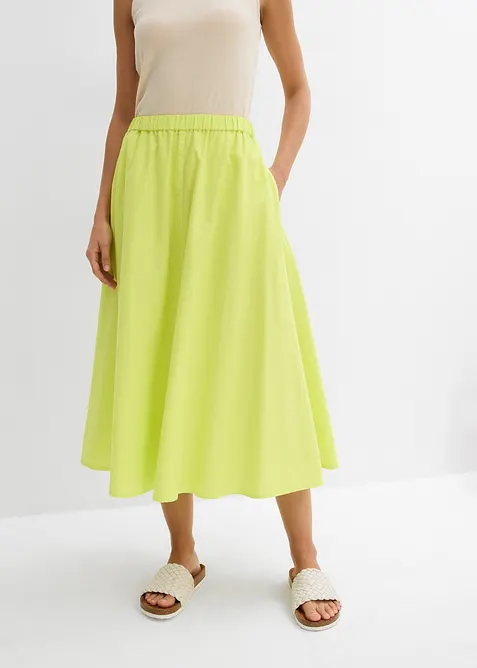 Midiskjørt i linmiks, bonprix