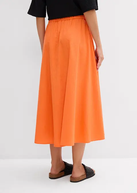 Midiskjørt i linmiks, bonprix