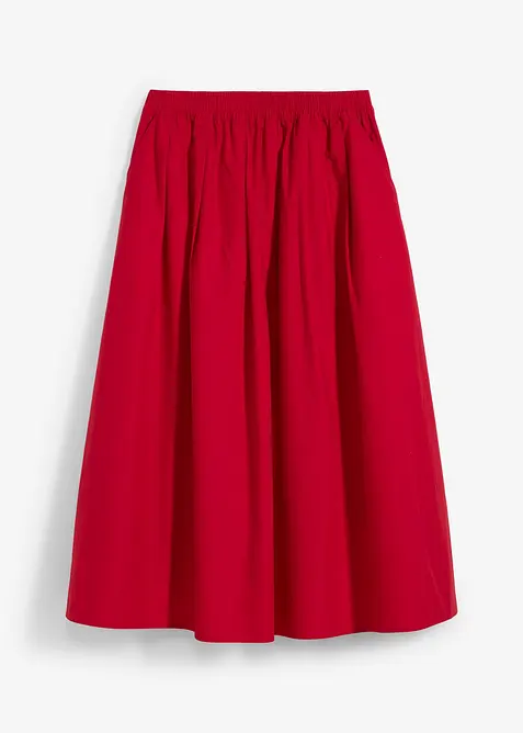 Midiskjørt i ren bomull, bonprix