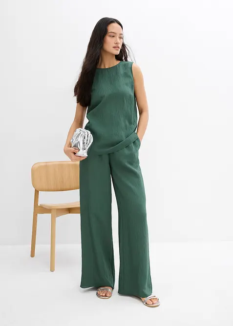 Blusetopp i viskosemiks med rynket effekt, bonprix