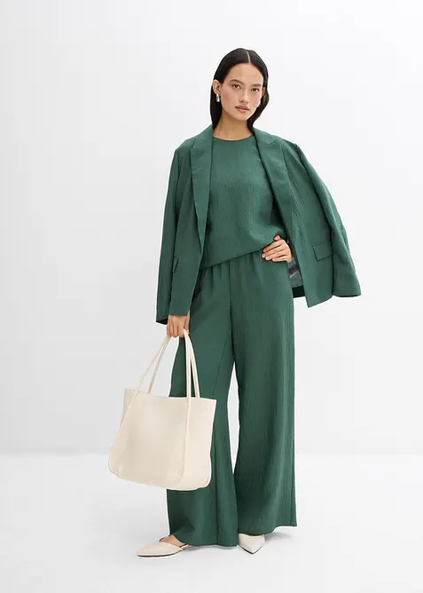 Bukse av stukturert, krinklet viskosemiks, bonprix