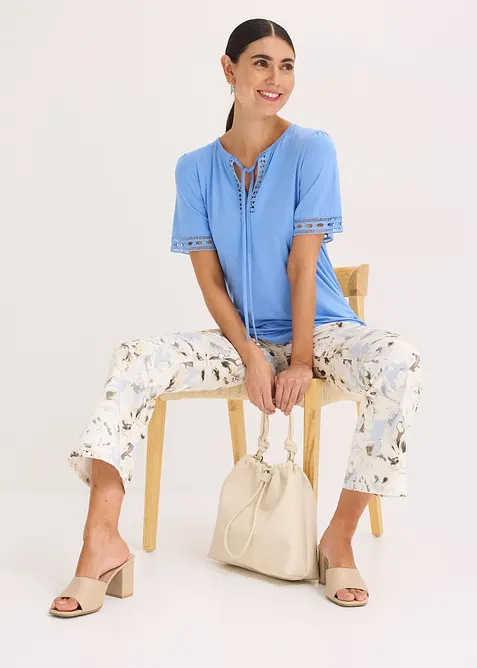 Trikottunika med blondebånd, bonprix