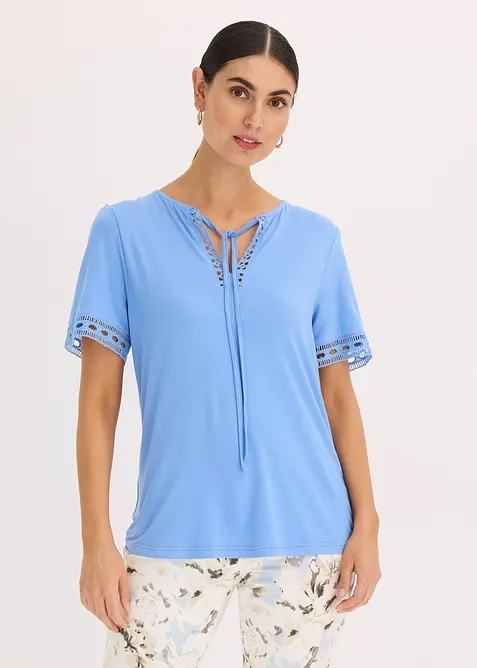 Trikottunika med blondebånd, bonprix