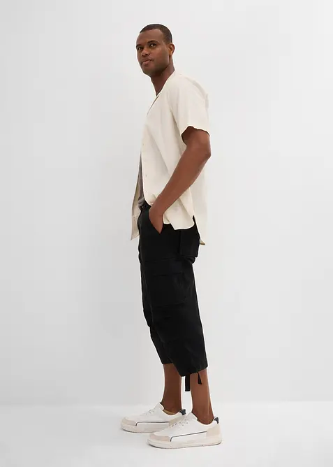 Loose Fit Stretch-3/4-cargohose, ekstra vid, bonprix