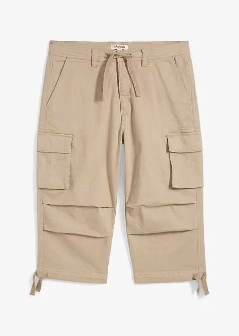 Loose Fit Stretch-3/4-cargohose, ekstra vid, bonprix
