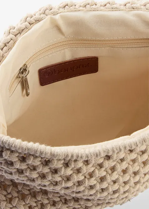 Skulderveske i makram&eacute;, bonprix