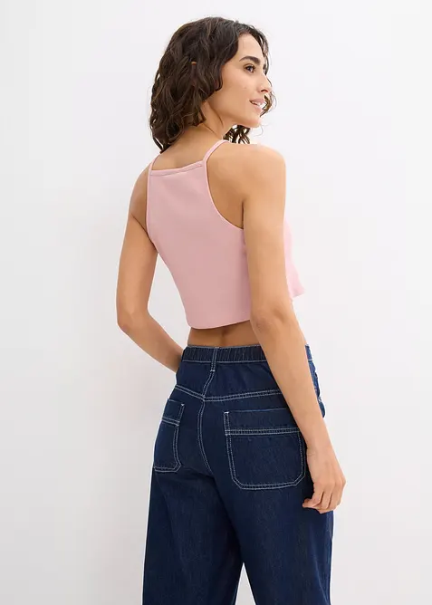 Ribbet topp i økologisk bomull, bonprix