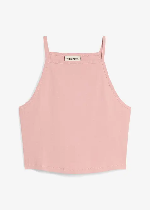 Ribbet topp i økologisk bomull, bonprix