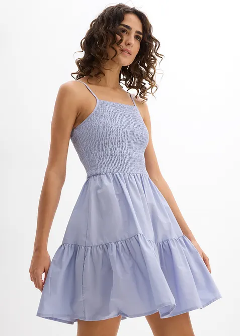 Kjole med stropper i ren &oslash;kologisk bomull, bonprix