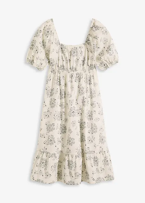 Midikjole med puffermer, bonprix