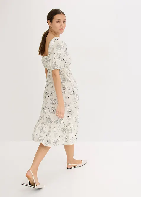 Midikjole med puffermer, bonprix