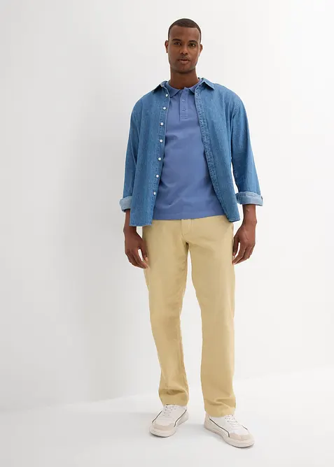 Jersey-poloskjorte (2-pack) i 100%  &oslash;kologisk bomull, bonprix