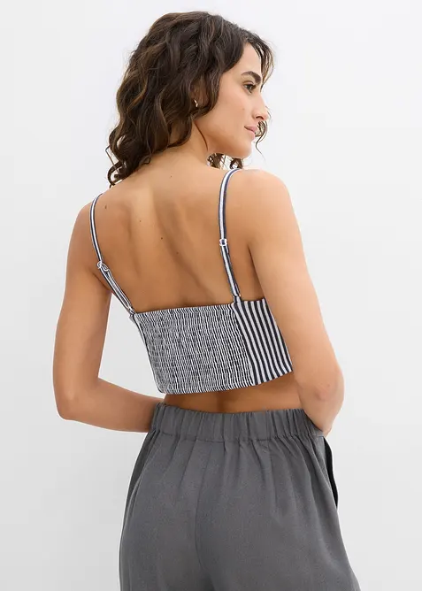 Cropped topp i 100% økologisk bomull (2-pack), bonprix