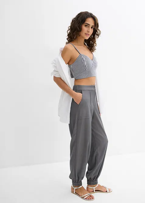 Cropped topp i 100% økologisk bomull (2-pack), bonprix