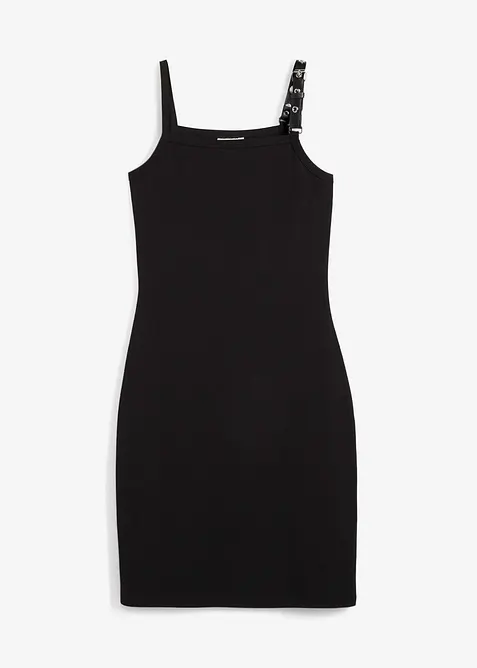 Stroppekjole med kant i kontrastfarge, bonprix