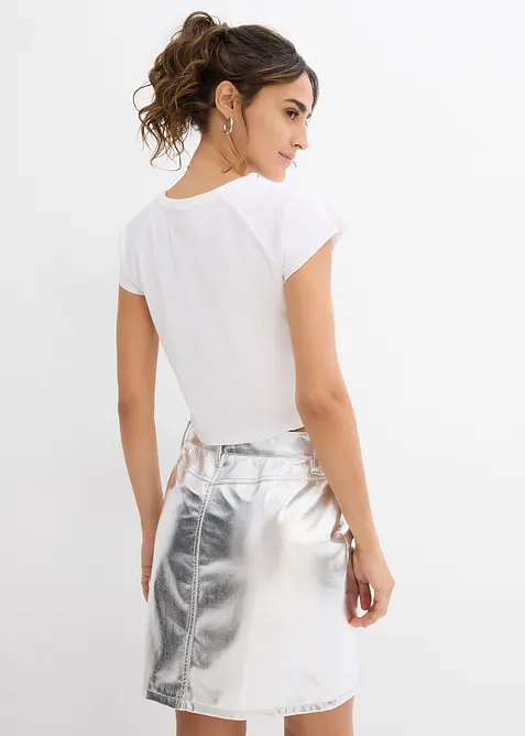 Ribbet topp i kort modell, bonprix