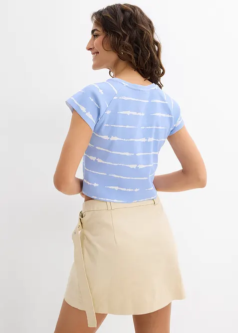 Ribbet topp i kort modell, bonprix