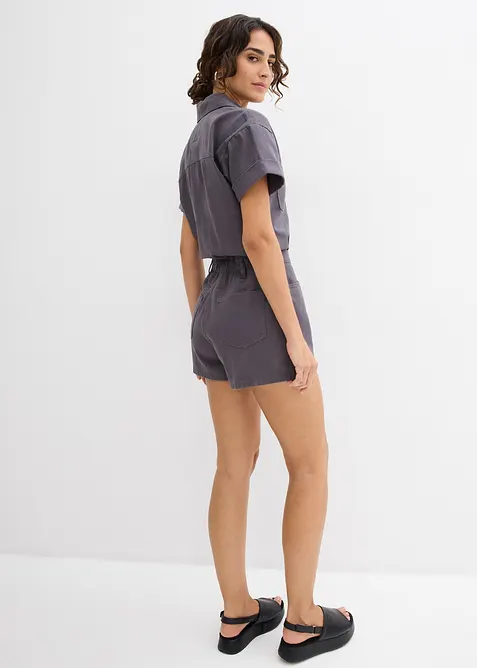 Jumpsuit i 100% bomull og kort modell, bonprix