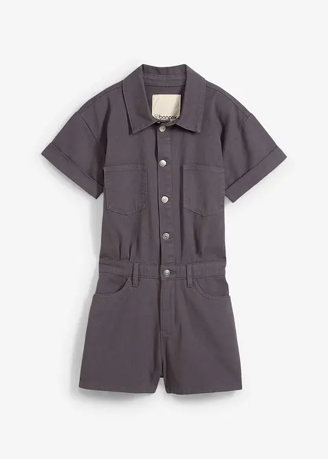 Jumpsuit i 100% bomull og kort modell, bonprix