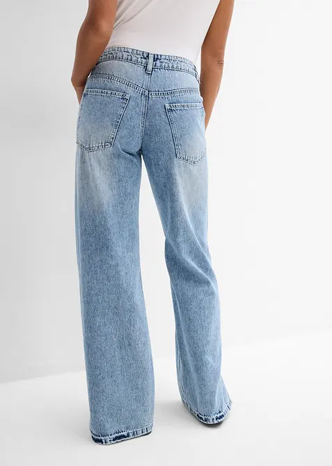 Loose Straight-jeans Mid Waist, Low Stretch, bonprix