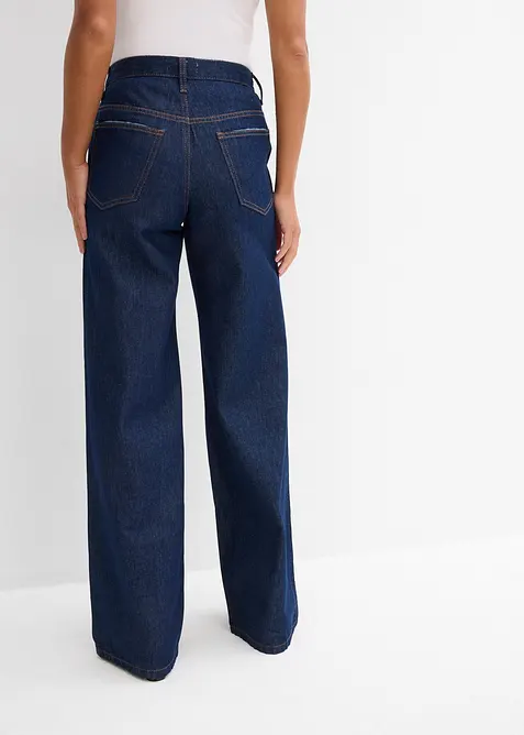 Wide Leg-jeans Mid Waist, Low Stretch, bonprix