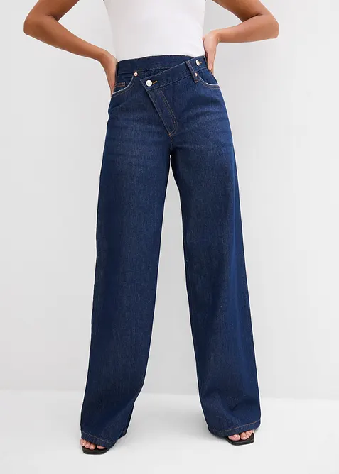 Wide Leg-jeans Mid Waist, Low Stretch, bonprix