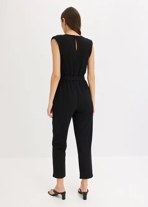 Jersey jumpsuit med skulderpolstring, bonprix