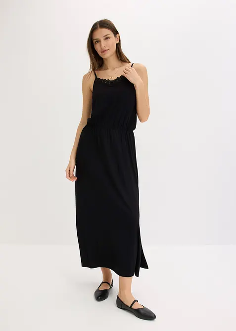 Jerseykjole med blonder, bonprix