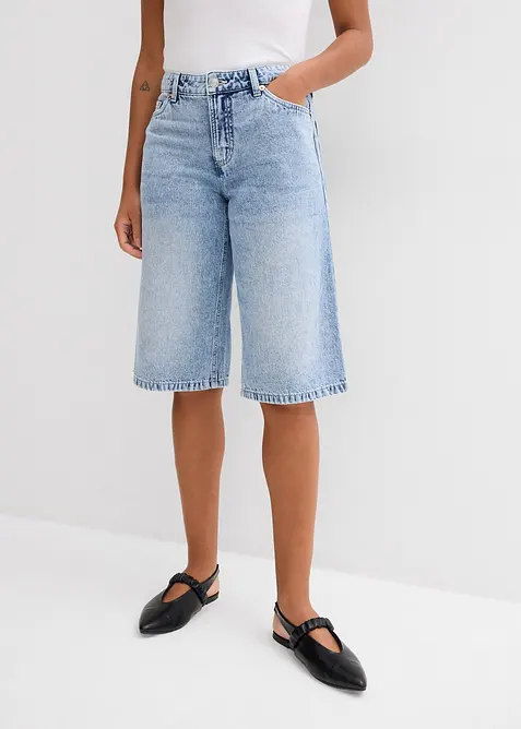 Bermudashorts i denim Mid Waist, Low Stretch, bonprix