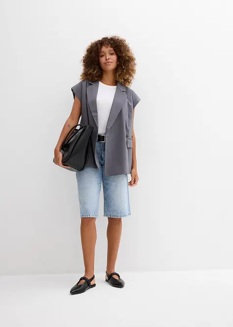 Bermudashorts i denim Mid Waist, Low Stretch, bonprix