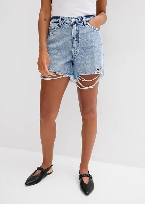 Jeansshorts High Waist, Low Stretch, bonprix