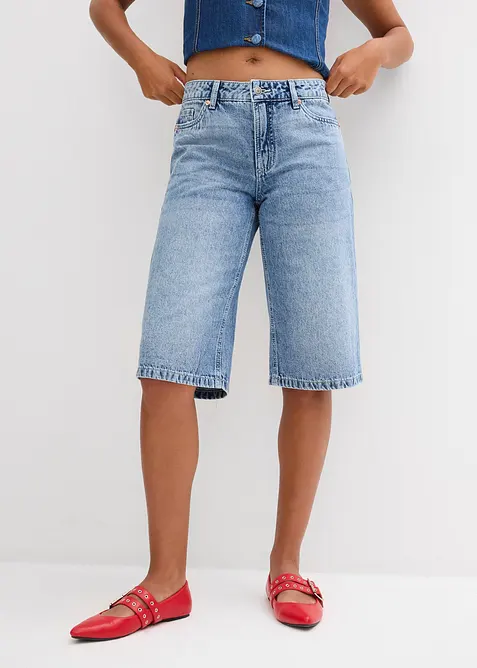 Bermudashorts i denim Mid Waist, Low Stretch, bonprix