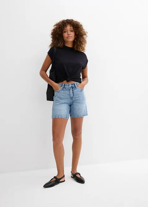 Bermudashorts i denim Mid Waist, Low Stretch, bonprix