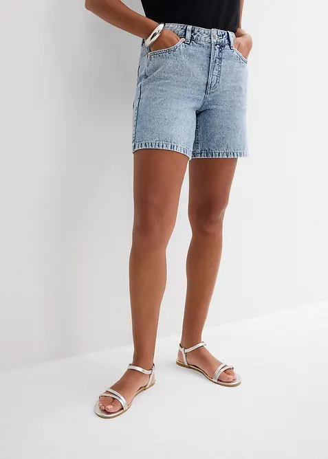 Bermudashorts i denim Mid Waist, Low Stretch, bonprix