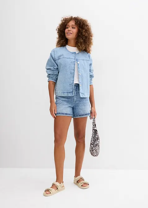 Jeansshorts High Waist, Low Stretch, bonprix
