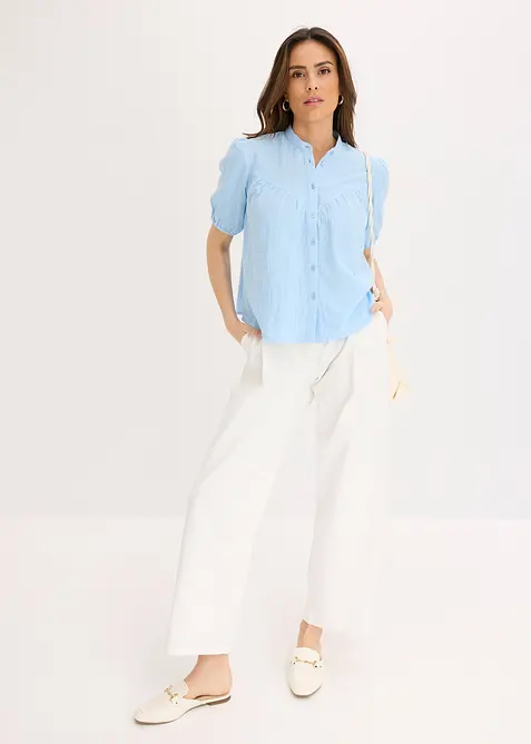 Kortermet bluse av musselin, bonprix