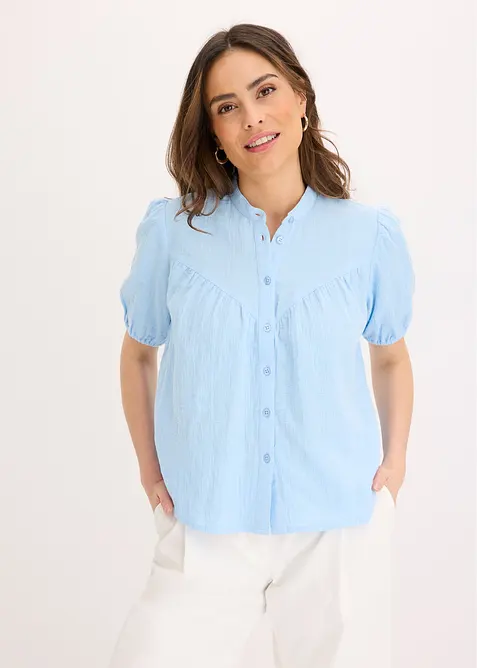 Kortermet bluse av musselin, bonprix